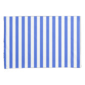 Classic Modern Striped Royal Blue and White Kussensloop (Voorkant-Rechts)