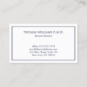 Classic Modern Tandarts Logo op Navy Blue Visitekaartje (Achterkant)