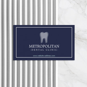 Classic Modern Tandarts Logo op Navy Blue Visitekaartje