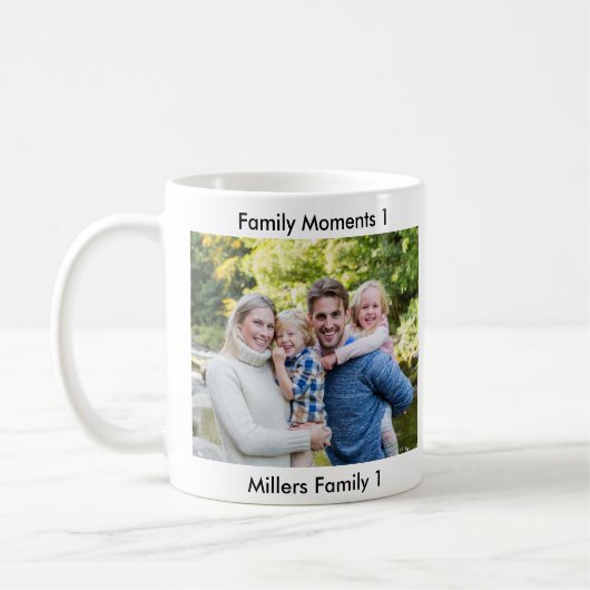 Classic Modern Two Photo Minimalist Family Keepsak Koffiemok (Links)
