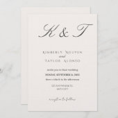 Classic Modern Wedding Invitation | Elegant  Kaart (Voorkant / Achterkant)