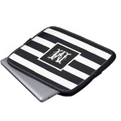Classic Moderne Cool B & W van Chic Monogram Initi Laptop Sleeve (Voorkant onderkant)