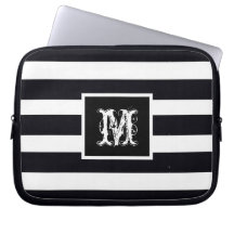 Classic Moderne Cool B & W van Chic Monogram Initi