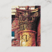 CLASSIC MONOGRAM 2 helder rood geel, goud metaalac Visitekaartje (Achterkant)