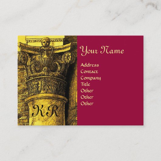 CLASSIC MONOGRAM 2 helder rood geel Visitekaartje (Voorkant)