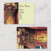 CLASSIC MONOGRAM 2 helder rood geel Visitekaartje (Voorkant / Achterkant)