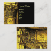 CLASSIC MONOGRAM 2, helderbruin zwart Visitekaartje (Voorkant / Achterkant)