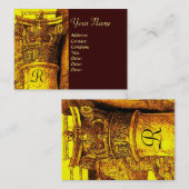 CLASSIC MONOGRAM 2 helderrood geel bruin Visitekaartje (Voorkant / Achterkant)