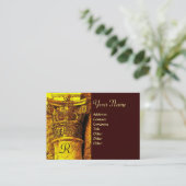 CLASSIC MONOGRAM 2 helderrood geel bruin Visitekaartje (Staand voorkant)