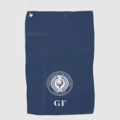 Classic Monogram Aangepaste naam Donkerblauw Golfhanddoek (Voorkant)