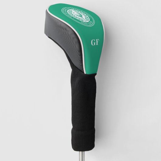 Classic Monogram Aangepaste naam Groen Golfheadcover (Schuin)