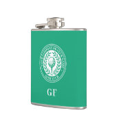 Classic Monogram Aangepaste naam Groen Heupfles (Links)