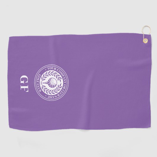 Classic Monogram Aangepaste naam Paarse Golfhanddoek (Horizontaal)