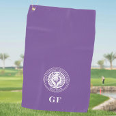 Classic Monogram Aangepaste naam Paarse Golfhanddoek
