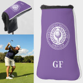 Classic Monogram Aangepaste Naam Paarse Putter Golfheadcover