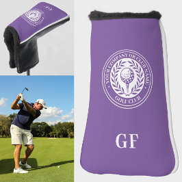Classic Monogram Aangepaste Naam Paarse Putter Golfheadcover