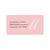 Classic Monogram Adresetiketten - Roze Etiket (Voorkant)