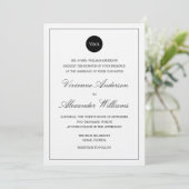 CLASSIC MONOGRAM | AFBEELDINGSINVITATIE KAART (Staand voorkant)