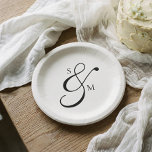 Classic Monogram Ampersand Wedding White Papieren Bordje<br><div class="desc">Serve up style with every slice. These custom paper plates prove that convenience doesn't have to mean compromising on elegance. The design features your couple's monogram as a sophisticated centerpiece, pairing strong, timeless serif initials with a romantic, classic script ampersand. This beautiful typographical contrast adds a touch of polished refinement...</div>