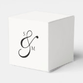 Classic Monogram Ampersand White Wedding Bedankdoosjes (Achterkant)