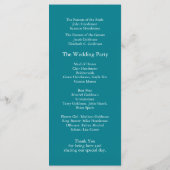 Classic Monogram Blauwgroen bruiloft Programmakaart (Achterkant)