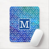 Classic Monogram Blue Chem 4 Floral Damask Muismat (Met muis)