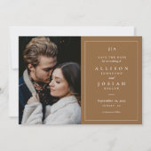 Classic Monogram Boho Wedding Photo Save The Date (Voorkant)
