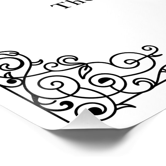 Classic Monogram Border Wedding Welcome Sign Perfect Poster (Hoek)