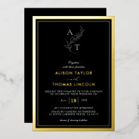 Classic Monogram Bruiloft Goud Lijst Echt