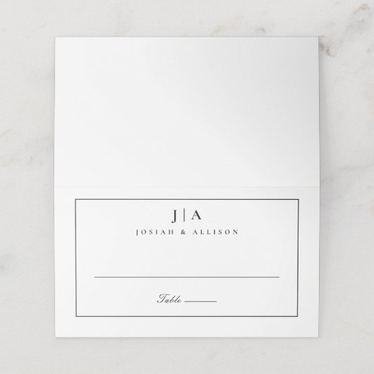 Classic Monogram bruiloft-plaatskaart Plaatskaartje (Buitenkant ongevouwen)