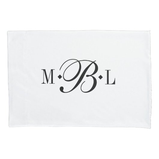 Classic Monogram Custom Pillow Hoesje Kussensloop (Voorkant)