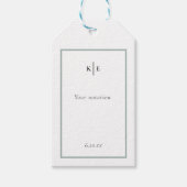 Classic Monogram Dusty Green Gift Labels Cadeaulabel (Voorkant)