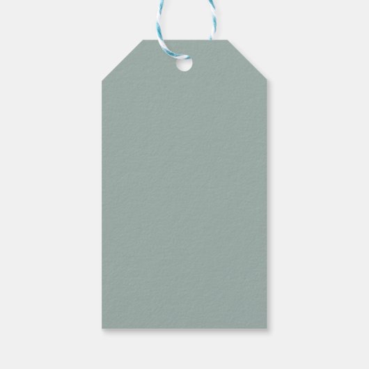 Classic Monogram Dusty Green Gift Labels Cadeaulabel (Achterkant)