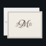 Classic Monogram Ecru & Sepia Flourch Script Bedankkaart<br><div class="desc">Elegant, professioneel Ecru &Sepia Flourish Manuscript monogrammed vlak dank u kaart geeft een zeer klassiek oud wereldgevoel. Ideaal voor zakelijke correspondentie. Dit zijn Flat note cards. Als u Gevouwen kaarten wilt, gaat u naar de onderkant van de pagina waarop staat: "Dit ontwerp overdragen" en selecteert u Gevouwen dank op uw...</div>