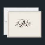 Classic Monogram Ecru & Sepia Flourch Script Bedankkaart<br><div class="desc">Elegant, professioneel Ecru &Sepia Flourish Manuscript monogrammed vlak dank u kaart geeft een zeer klassiek oud wereldgevoel. Ideaal voor zakelijke correspondentie. Dit zijn Flat note cards. Als u Gevouwen kaarten wilt, gaat u naar de onderkant van de pagina waarop staat: "Dit ontwerp overdragen" en selecteert u Gevouwen dank op uw...</div>