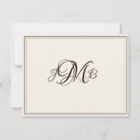 Classic Monogram Ecru & Sepia Flourch Script