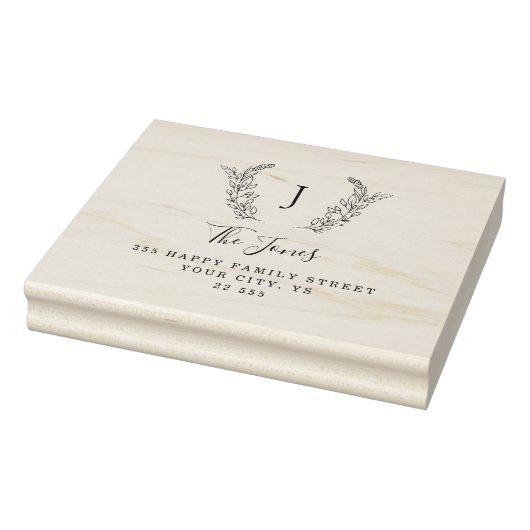 Classic monogram elegant aangepaste naam rubberstempel (Stempel)