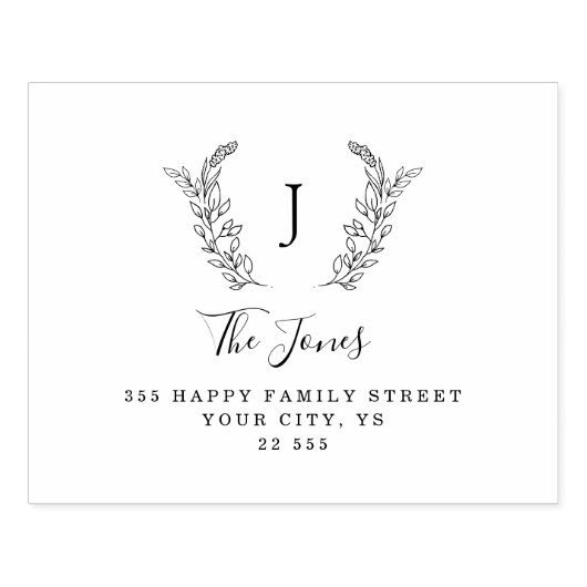 Classic monogram elegant aangepaste naam rubberstempel (Afrduk)