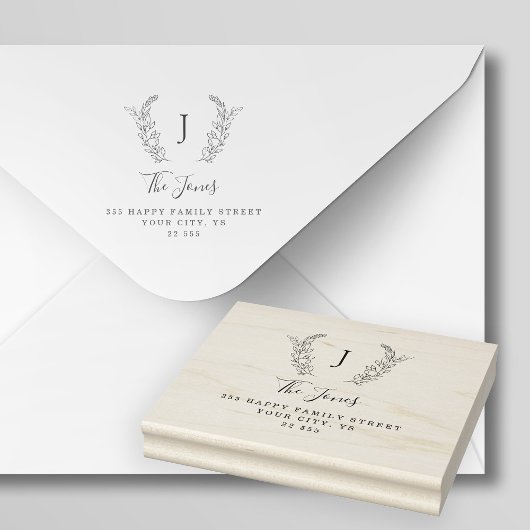 Classic monogram elegant aangepaste naam rubberstempel