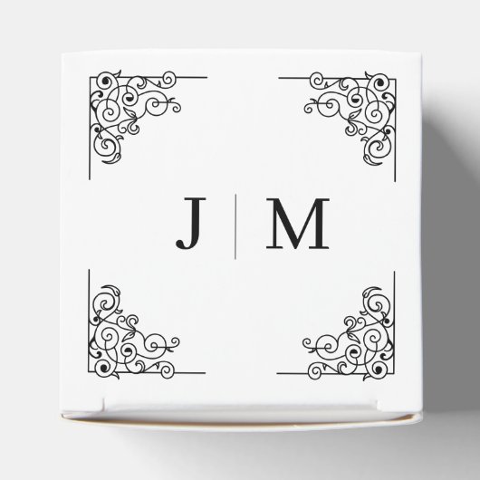 Classic Monogram Elegant Border Wedding Bedankdoosjes (Bovenkant)