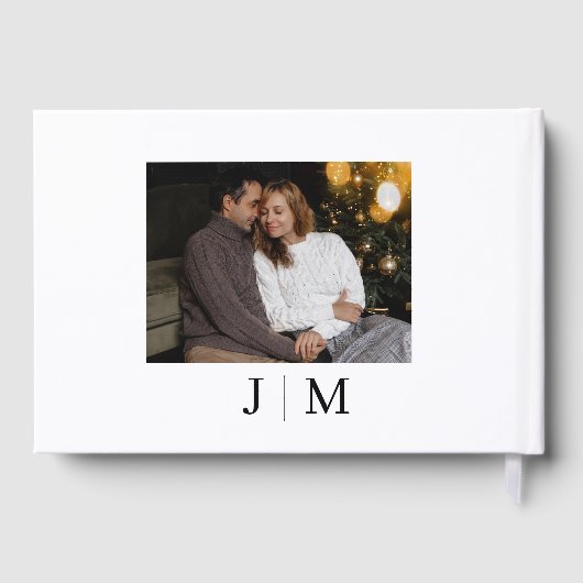 Classic Monogram Elegant Border Wedding Gastenboek (Achterkant)