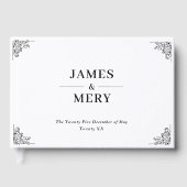 Classic Monogram Elegant Border Wedding Gastenboek (Voorkant)