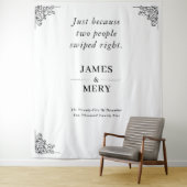 Classic Monogram Elegant Border Wedding Wandkleed (In situ)