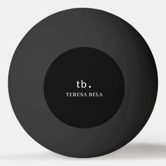 Classic Monogram Elegant Minimal Black Style Art Pingpongbal (Voorkant)
