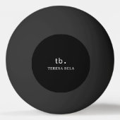 Classic Monogram Elegant Minimal Black Style Art Pingpongbal (Achterkant)