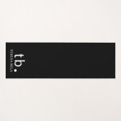 Classic Monogram Elegant Minimal Black White Style Yogamat (Voorkant (horizontaal))