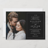 Classic Monogram Elegant Photo Wedding Kaart (Voorkant)