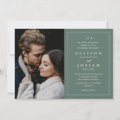 Classic Monogram Elegant Photo Wedding Kaart (Voorkant)