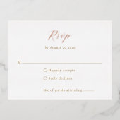 Classic Monogram Elegant Wedding Foil RSVP Card Folie Uitnodiging Briefkaart (Voorkant)