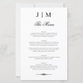 Classic Monogram Elegant Wedding Menu (Voorkant)